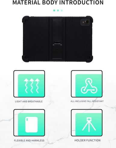 Case for Fusion5 F202 10.1 Inches Tablet 2025 New,WUNIAK Shock Proof Lightweight Stand Rubber Shell Protective Cover,Kids Friendly Soft Silicone Adjustable Stand Cover,Black in Kuwait