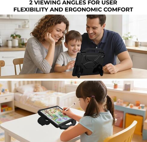 Kids Case for iPad Pro 13" 2025 2024/Air 13" M4 2026 M3 M2, iPad Pro 12.9 2018-2022 Cover, AMZER Lightweight Shockproof EVA Foam Handle Stand Anti-Slip Grip Rugged Case, Black in Kuwait