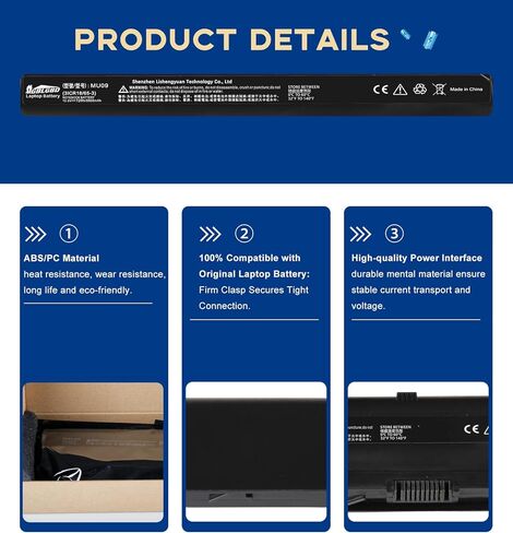 استبدال بطارية MU09 لسلسلة HP Presario CQ CQ32 CQ42 CQ43 CQ56، بطارية ليثيوم أيون قابلة لإعادة الشحن 6600 مللي أمبير في الساعة، متوافقة مع MU06 NBP6A175 586006-361 in Kuwait