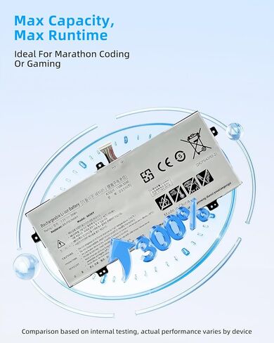 39Wh AA-PBUN4AR Laptop Battery Replacement for Samsung ATIV Book 9 Spin 940X3L 900X5L NP940X3L NP900X5L NT900X5H NT900X5M NT900X5P NT900X5W NT900X5WI NT901X5L NT901X5LI High Performance in Kuwait