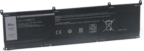 69KF2 86Wh Laptop Battery Replacement for Dell XPS 15 9500 9510 9520 Precision 5550 5560 5570 Alienware M15 R3 R4 R5 R6 R7 M17 R3 R4 G15 5510 5520 Inspiron 7510 7610 11.4V 7167mAh in Kuwait