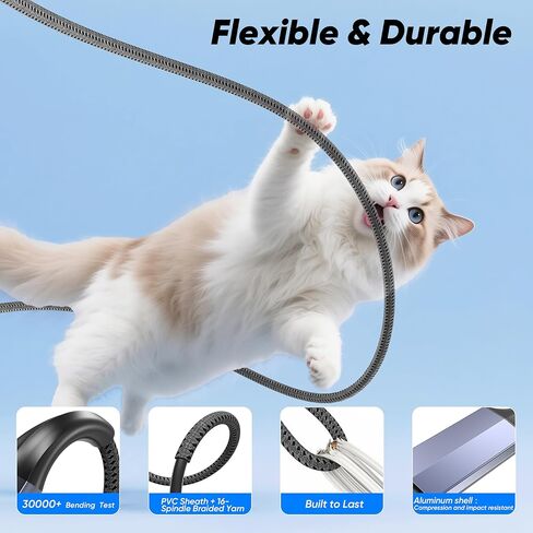 كابل شحن متعدد USB C إلى USB C 3 في 1 بطول 5 أقدام، كابل شحن سريع 100 وات USB-C مع 3 منافذ من النوع C لسلسلة iPhone 17/16/15، وSamsung Galaxy S25، وiPad، وMacBook Air/Pro، وLenovo in Kuwait