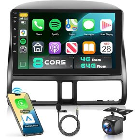 8 Core 6G+128G Android 15 Car Stereo Radio for Honda CRV 2002-2006 Wireless Carplay & Android Auto 9'' HD 1080P IPS Sereen with 5.0 Bluetooth 5Ghz WiFi GPS SWC FM/RDS Radio Backup Camera in Saudi Arabia