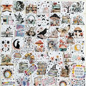 Pigbit 59Pcs Cute Blue Smile Preppy Stickers - Aesthetic VSCO Happy Stickers for Water Bottles, Laptops, Journals, Scrapbooking in Kuwait
