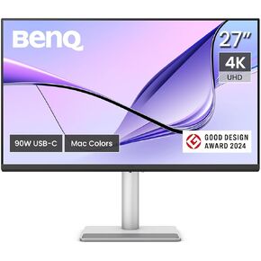 شاشة BenQ MA270U مقاس 27 بوصة بدقة 4K 3840x2160 لجهاز MacBook Pro/Air Dual USB-C Mac مطابقة الألوان لمركز USB والسطوع والتحكم في مستوى الصوت على حامل Mac للارتفاع والإمالة (متجدد) in Kuwait