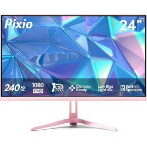 Pixio PX249 Wave Pink 24 بوصة 240 هرتز معدل التحديث FHD 1080 بكسل دقة لوحة IPS سريعة 1 مللي ثانية وقت استجابة GTG مكبرات صوت مدمجة للألعاب مع مزامنة تكيفية in Kuwait