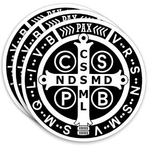 (3Pcs) St Benedict Medal Catholic Sticker Saint Benedict Stickers 2" Christian Religious God Bilbe Faith Die-Cut Waterproof Vinyl Decal Stickers for Laptop Water Bottle Sticker Birthday Gifts 2 Inches in Kuwait