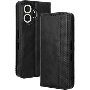 غطاء حافظة هاتف TCL NxtPaper 70 Pro [6.90 بوصة]، مسند إغلاق مغناطيسي، حافظة محفظة جلدية رفيعة مع فتحات للبطاقات باللون الأسود in Kuwait