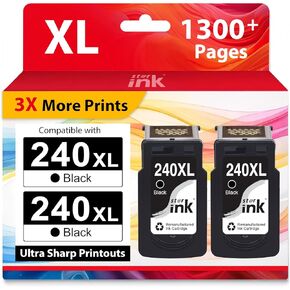 Starink PG-240 240XL Ink Cartridges Replacement for Canon 240XL Black Ink Cartridge Work with Canon MG3620 MG3600 MG4120 MG3520 TS5120 TS5100 MG3222 MG3220 MG3140 MG3120 MG3122 MG2120 MG2220 Printer in Saudi Arabia
