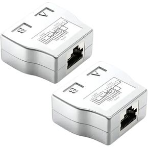 RJ45 Coupler 1 to 2 Way Splitter Connector Adapter Ethernet Modular(Silver 5 Pairs) in Saudi Arabia