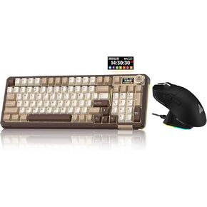 SOLAKAKA A99 Pro وSM822، مجموعة لوحة مفاتيح وماوس لاسلكية للألعاب (A99 Pro Brown & SM822 Black) in Kuwait