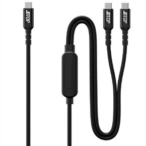 كابل 2 في 1 USB C إلى USB C بقدرة 140 وات، كابل شحن سريع بطول 4 أقدام متوافق مع سلسلة iPhone 16/15/MacBook Pro/Samsung وجميع أجهزة USBC in Kuwait
