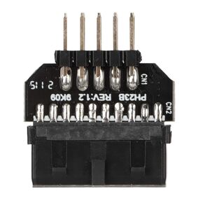 محول فاصل اللوحة الأم USB USB 2.0 9P إلى 3.0 19P، ناقل حركة 480 ميجابت في الثانية، قابس أنثى بلاستيكي أسود لتوسيع شريط إضاءة مروحة المضيف in Kuwait