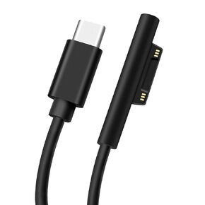 كابل شحن مغناطيسي USB-C ذكر إلى السطح، يدعم PD حتى 45 وات (15 فولت/3 أمبير) شحن سريع، متوافق مع Microsoft Surface Pro 7/6/5/4/3 Go/Book Surface Laptop 4/3/2، 1 متر/3.28 قدم in Kuwait
