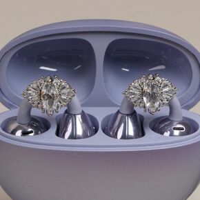 Bow Rhinestone for Clip on Earbuds Open Ear Accessories, Removable Exquisite DIY Decoration (Style F - Silver Bow) in Saudi Arabia