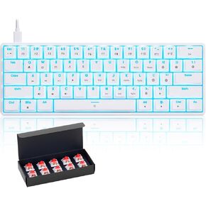 CHONCHOW Mechanical Mini Gaming Keyboard 60% Portable RGB Backlit with app Office Brown Switch Compact 61 Hotswap Key Macro Definiation Compatible with Windows Mac PC Laptop(Black) in Saudi Arabia
