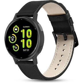 جلد أصلي 20 مم متوافق مع سوار ساعة Garmin Vivoactive 5/موسيقى Vivoactive 6/3/3، حزام بديل رياضي ناعم سريع الفك لـ Venu Sq 2/Forerunner 165/55/245/645 Music Women Men in Kuwait