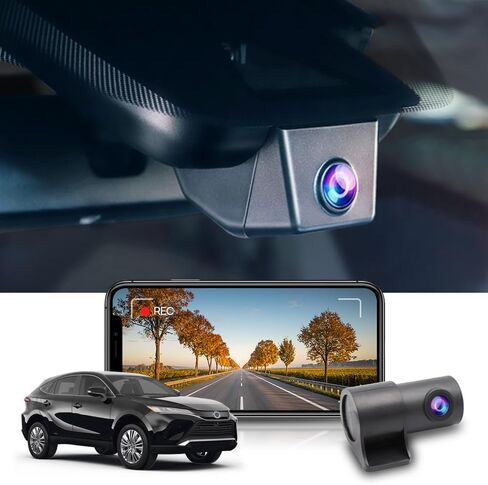 تتكيف كاميرا Fitcamx 4K Dash Cam مع Toyota Venza 2021-2024 LE XLE Limited Nightshade Edition، مظهر OEM متكامل، فيديو UHD 2160P، WiFi وتطبيق مدمج، تسجيل حلقة، مستشعر G، التوصيل والتشغيل، بطاقة 64 جيجابايت in Kuwait