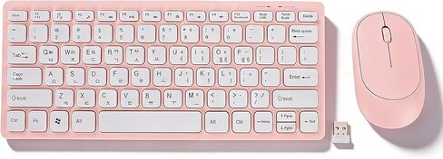 Dpofirs Korean Wireless Keyboard and Mouse, Cute Silent Keyboard Mouse Combo for PC Laptop Computer, 78 Keys, Korean & Qwert Layout in Kuwait