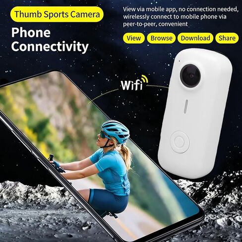 كاميرا LICAEVEY 1080P يمكن ارتداؤها، كاميرا للجسم بحجم الإبهام مع حبل مغناطيسي وواي فاي مدمج، للرياضات الخارجية والسفر وركوب الدراجات النارية in Kuwait