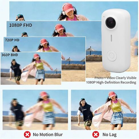 كاميرا LICAEVEY 1080P يمكن ارتداؤها، كاميرا للجسم بحجم الإبهام مع حبل مغناطيسي وواي فاي مدمج، للرياضات الخارجية والسفر وركوب الدراجات النارية in Kuwait