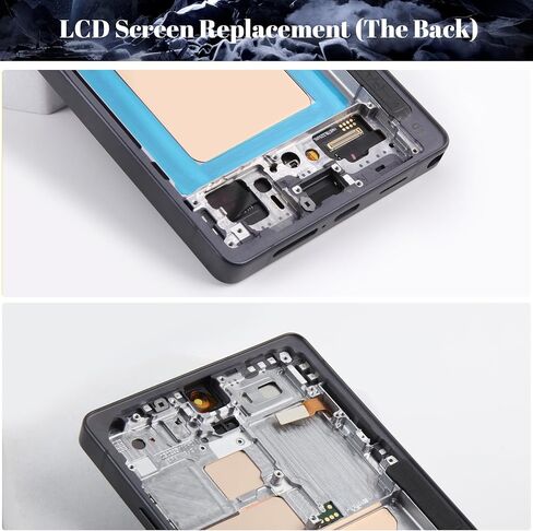 OLED لشاشة Samsung S25 Ultra البديلة لشاشة Samsung S25 Ultra LCD لـ SM-S938U SM-S938U1 مجموعة قطع غيار محول الأرقام لشاشة تعمل باللمس مع إطار (أسود، حجم صغير) in Kuwait