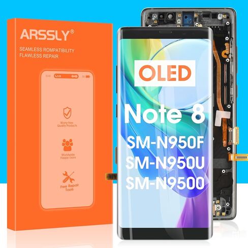 مجموعات استبدال شاشة OLED لهاتف Samsung Galaxy Note 8، شاشة LCD لهاتف Samsung Note8 2017 N950 SM-N950U N950A N950W أجزاء إصلاح مجموعة محول الأرقام لشاشة تعمل باللمس مع إطار in Kuwait