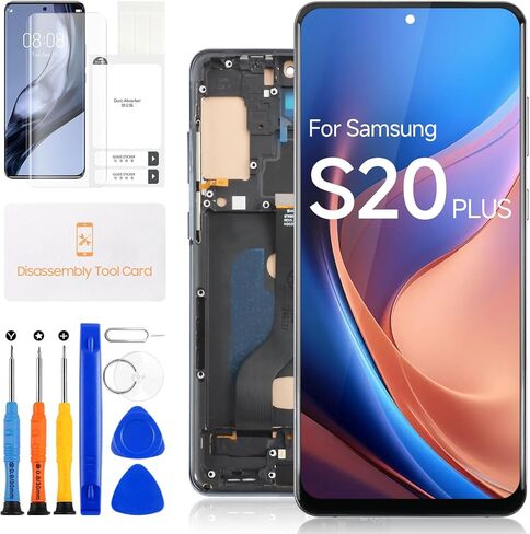 لهاتف Samsung Galaxy S20 Plus 5G شاشة LCD بديلة لشاشة Samsung S20+ مع إطار لشاشة Samsung S20 Plus LCD تعمل باللمس محول رقمي SM-G985U SM-G985W SM-G986U SM-G986W in Kuwait