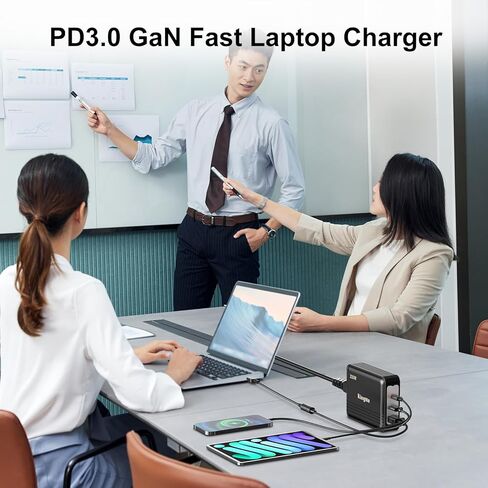 King Ma GaN Portable Laptop Charger Compatible with Legion Pro 7i Gen 10,3 Ports Fast Charging,with a Power Cable with a 11-45 mm Charging Port(20V/20A Output), for Gaming and Engineering Laptops. in Kuwait