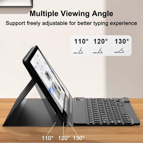 حافظة لوحة مفاتيح قابلة للفصل لجهاز iPad Pro مقاس 12.9 بوصة - غطاء فوليو ذكي قابل لإعادة الشحن بإضاءة خلفية بـ 7 ألوان مع حامل أقلام للجيل الأول والثاني (2015/2017)، كتابة بلوتوث للعمل والدراسة in Kuwait