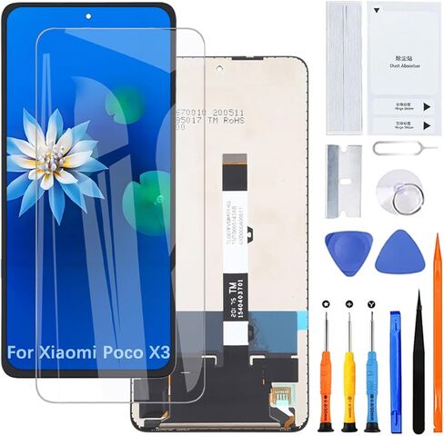 شاشة عرض لـ Xiaomi Poco X3/X3 Pro MZB07Z0IN MZB07Z1IN MZB07Z2IN مجموعة قطع غيار شاشة LCD مع عدة in Kuwait