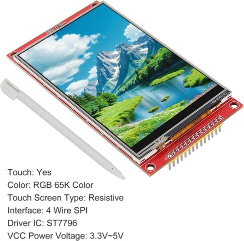 AITRIP 2PCS 4.0 Inch 320x480 Touch Screen LCD Display Module SPI Serial ST7796S Driver for Arduino R3/Mega2560/ESP32 in Kuwait
