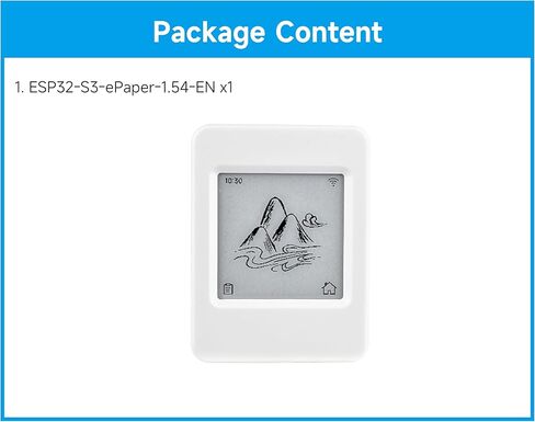 ESP32-S3 لوحة تطوير AIoT للورق الإلكتروني مقاس 1.54 بوصة، 200 × 200، أسود/أبيض، تدعم اتصال Wi-Fi وBluetooth ثنائي الوضع، وتدعم تفاعل الكلام AI، والوظيفة الإبداعية DIY، إلخ. in Kuwait