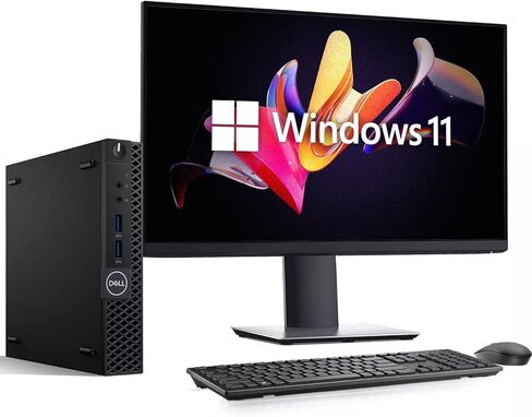 كمبيوتر مكتبي صغير طراز 3060 من Dell - الجيل الثامن من Intel Core i3-8100t - ذاكرة الوصول العشوائي DDR4 سعة 16 جيجابايت - محرك SSD سعة 256 جيجابايت - شاشة LED مقاس 24 بوصة - لوحة مفاتيح وماوس لاسلكيان - شبكة Wi-Fi مدمجة - كمبيوتر شخصي صغير للأعمال - Windo in Kuwait