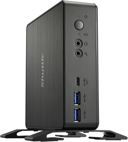 جهاز كمبيوتر صغير Shuttle XPC NC40U، 5-Cores 7305 Celeron، ذاكرة الوصول العشوائي 8 جيجابايت، 250 جيجابايت SSD، شاشة ثلاثية، واي فاي، ويندوز 11 برو (8 جيجابايت رام + 250 جيجابايت SSD) in Kuwait