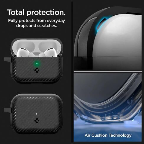 Spigen Mag Armor Case and Lanyard with Carabiner Designed for AirPods Pro 2nd Generation Case (2022) - Black in Kuwait