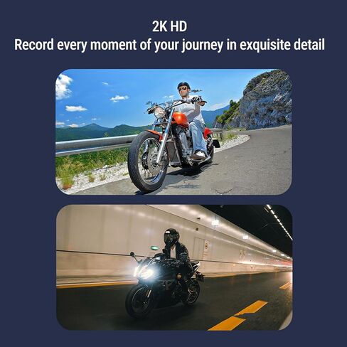 Motorcycle Dash Cam, 2K Ultra HD Water Proof WiFi Video Recorder with 3 Mounts for Motorcycle Electric Bike Outdoor Riding in Kuwait