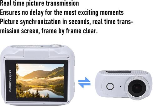 Diyeeni Flip Screen Action Camera, 4K Magnetic Mini Camera, Detachable Wireless Sports with Dual Battery for Vlogging Cycling Skiing (White) in Kuwait