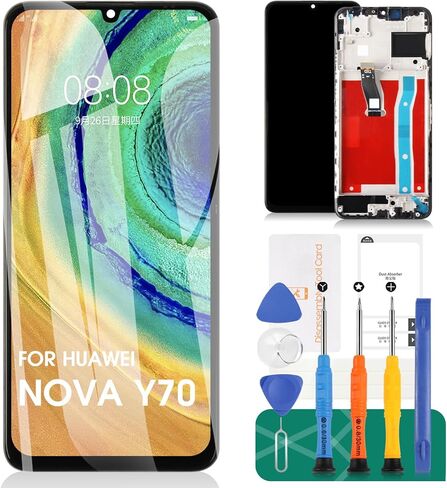 for Huawei Nova Y70 Screen Replacement for Huawei Nova Y70 Plus LCD Digitizer Repair Kits for Huawei Nova Y70 Plus/Nova Y70 Display Touch Screen Assembly Replacement with Frame MGA-LX9 MGA-LX9N in Kuwait