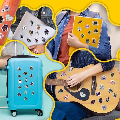 64PCS Spider Stickers – Cute Spooky Animal Vinyl Waterproof Stickers for Scrapbook, Journal, Laptop, Water Bottle in Kuwait