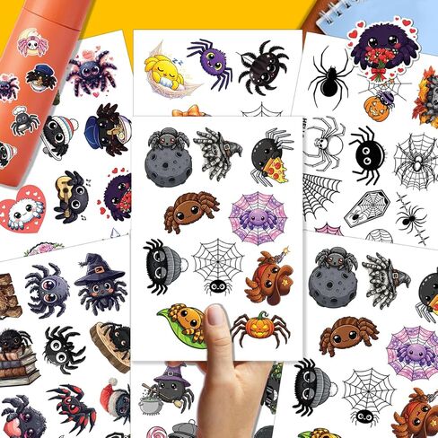 64PCS Spider Stickers – Cute Spooky Animal Vinyl Waterproof Stickers for Scrapbook, Journal, Laptop, Water Bottle in Kuwait