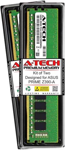 ذاكرة وصول عشوائي A-Tech سعة 32 جيجابايت (2 × 16 جيجابايت) لجهاز ASUS Prime Prime Z390-A | DDR4 2400 ميجا هرتز DIMM PC4-19200 288-Pin Non-ECC UDIMM مجموعة ترقية الذاكرة in Kuwait