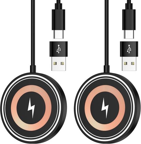 شاحن Samsung S26 Ultra اللاسلكي، لوحة شحن سريعة، شاحن مغناطيسي لهاتف Samsung Galaxy S26 Plus/S25 Ultra/S24/S23/S22/2Pack، وسادة شاحن Magsafe سريعة 15 وات مع محول USB A لهاتف iPhone 17 Pro/16/15/14 in Kuwait