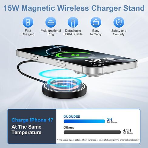 شاحن Samsung S26 Ultra اللاسلكي، لوحة شحن سريعة، شاحن مغناطيسي لهاتف Samsung Galaxy S26 Plus/S25 Ultra/S24/S23/S22/2Pack، وسادة شاحن Magsafe سريعة 15 وات مع محول USB A لهاتف iPhone 17 Pro/16/15/14 in Kuwait