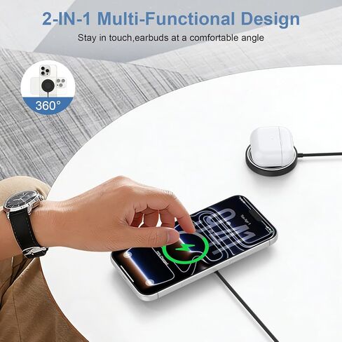 شاحن Samsung S26 Ultra اللاسلكي، لوحة شحن سريعة، شاحن مغناطيسي لهاتف Samsung Galaxy S26 Plus/S25 Ultra/S24/S23/S22/2Pack، وسادة شاحن Magsafe سريعة 15 وات مع محول USB A لهاتف iPhone 17 Pro/16/15/14 in Kuwait