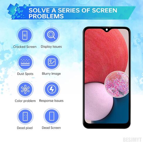 استبدال شاشة Samsung Galaxy A13 مع إطار شاشة LCD تعمل باللمس محول رقمي كامل وزر جانبي ومكبر صوت الأذن مجموعة أدوات إصلاح الزجاج بمحرك اهتزاز SM-A135U SM-A135U1 in Kuwait
