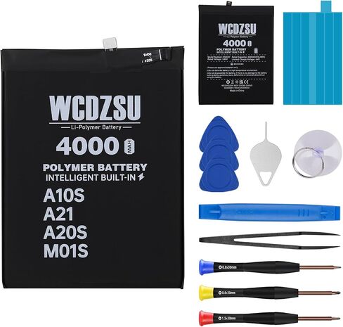 Battery Replacement for Samsung Galaxy A10S A21 A20S M01S New 0 Cycle 4000mAh Scud-WT-N6 High Capacity Li-Polymer Battery for Samsung A10S A21 A20S M01S with Repair Tool Kit A107F A215U A207F in Kuwait