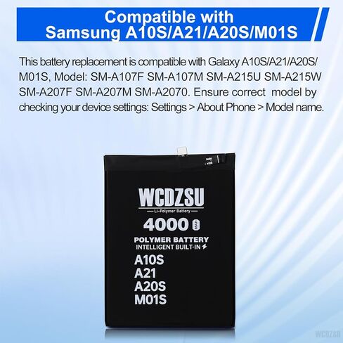 Battery Replacement for Samsung Galaxy A10S A21 A20S M01S New 0 Cycle 4000mAh Scud-WT-N6 High Capacity Li-Polymer Battery for Samsung A10S A21 A20S M01S with Repair Tool Kit A107F A215U A207F in Kuwait