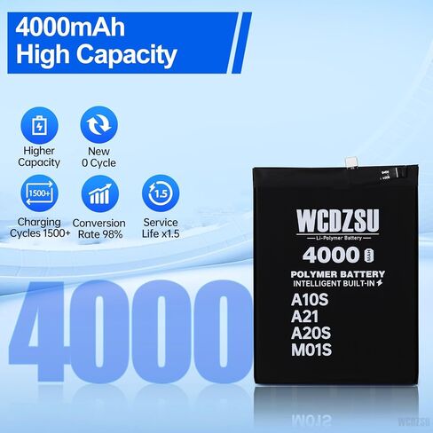Battery Replacement for Samsung Galaxy A10S A21 A20S M01S New 0 Cycle 4000mAh Scud-WT-N6 High Capacity Li-Polymer Battery for Samsung A10S A21 A20S M01S with Repair Tool Kit A107F A215U A207F in Kuwait