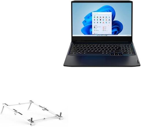 BoxWave Stand and Mount Compatible with Lenovo IdeaPad Gaming 3i (15 in - 82K1) - Pocket Aluminum Stand 3-in-1, Portable Multi Angle Viewing Riser - Metallic Silver in Kuwait